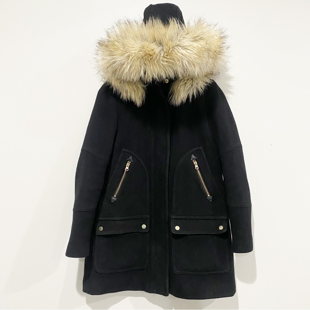J. CREW Chateau Parka Stadium Cloth
Wool Hood Coat Size 00